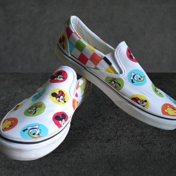Disney Vans Character Button Slip-on WDW 50th Anniversary men 9/women 11 - Picture 4 of 9